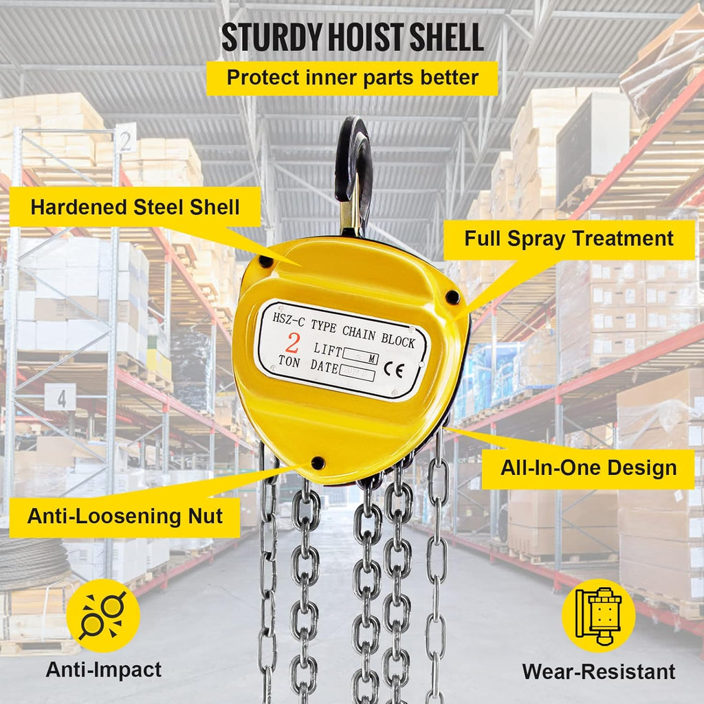 Yellow Pack of 2 Manual Chain Hoist V281