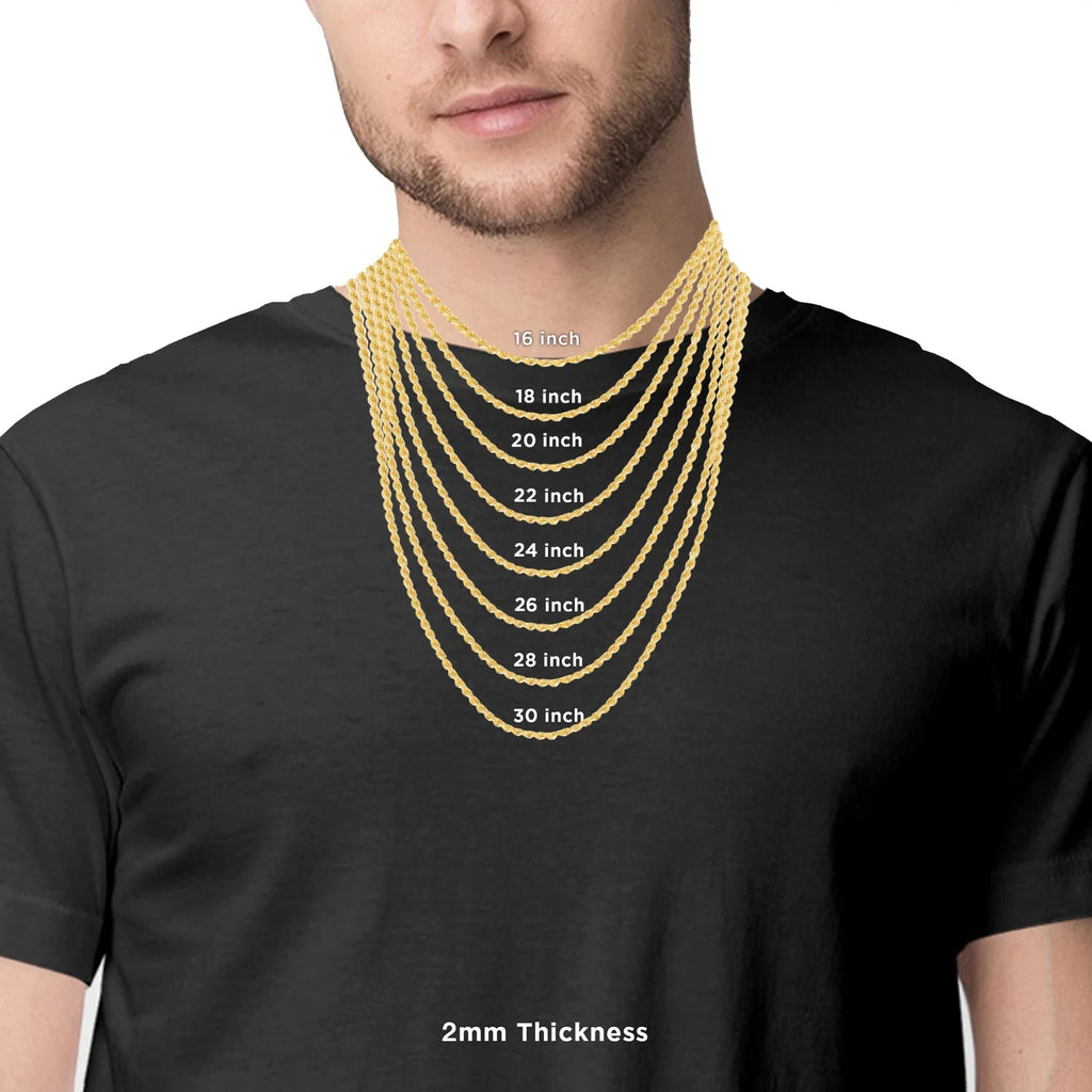 18 Inches Gold Plated Rope Chain Necklace S530327