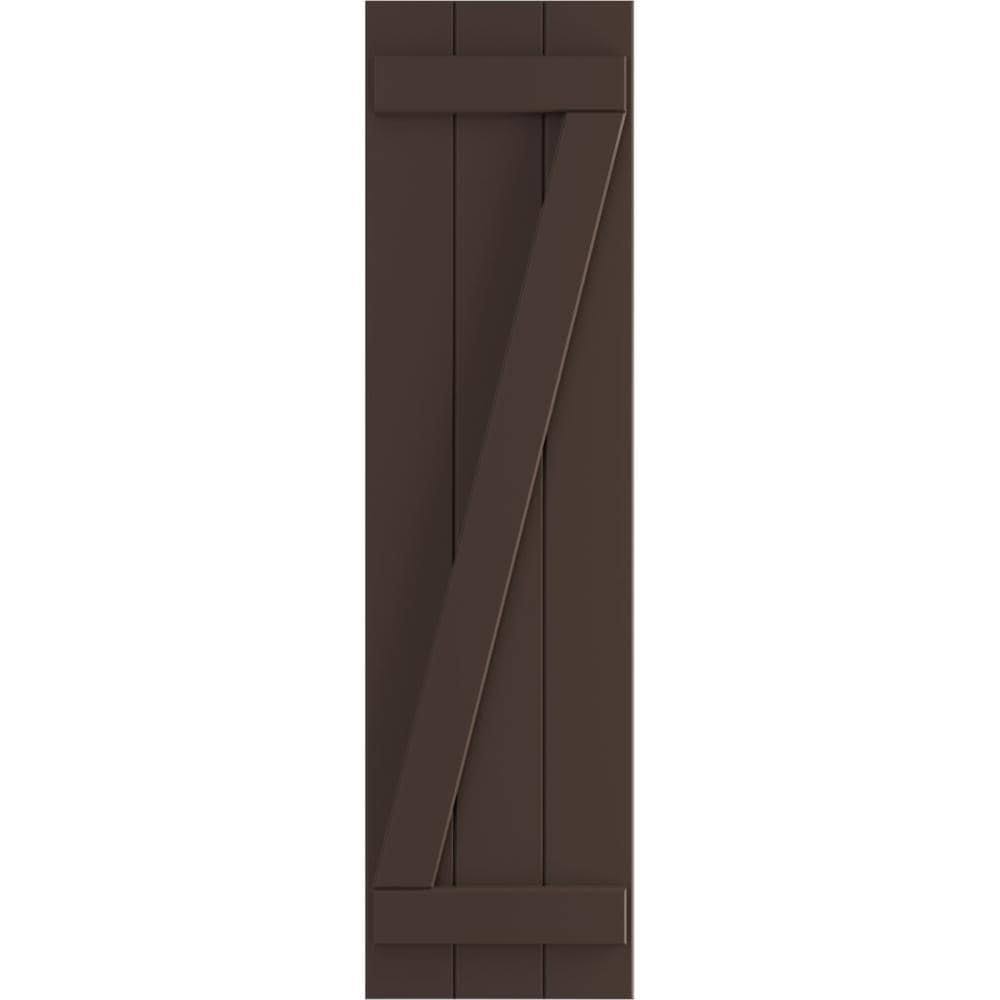 16 1/8x22W x 71x22H PVC Three Board Joined Board-n-Batten Shutters w/Z-Bar W1836