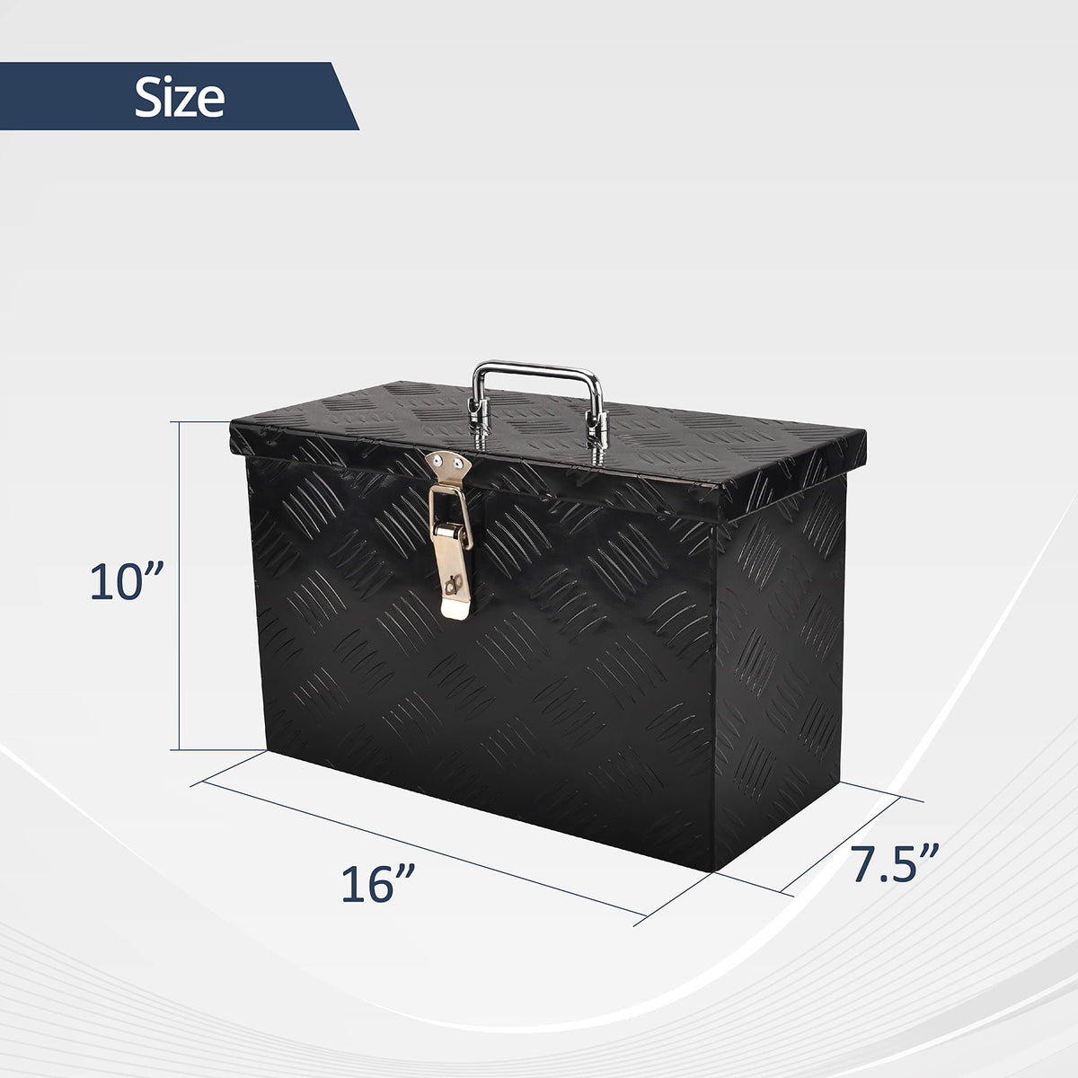 16 Inch Aluminum Pickup Tool Box Black K2387