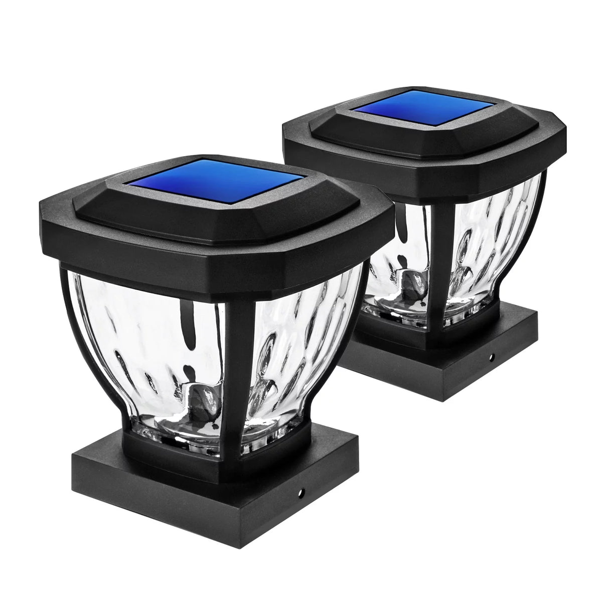Black Solar LED Post Cap Lights, 2 Pack W840655