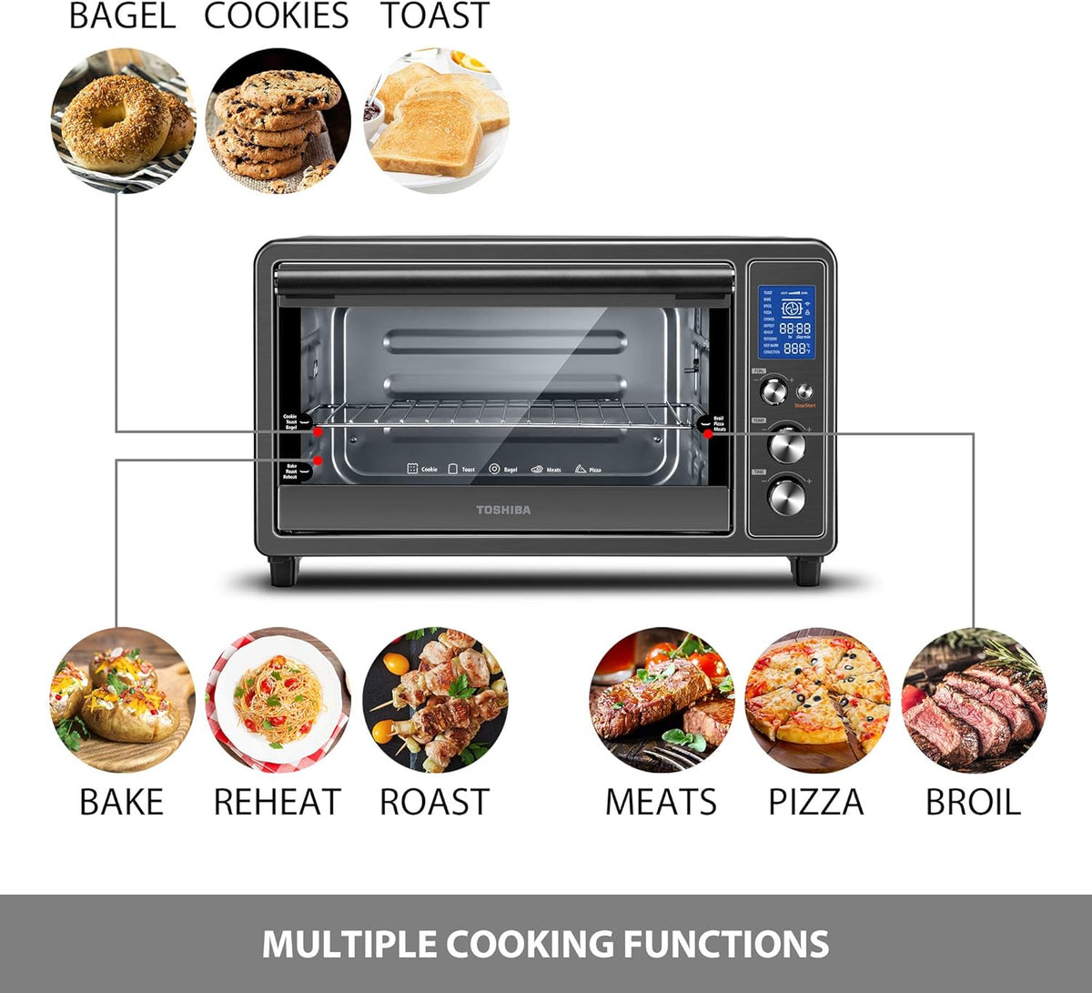 6-slice 12-inch Digital Toaster Oven with 10 Functions P8423