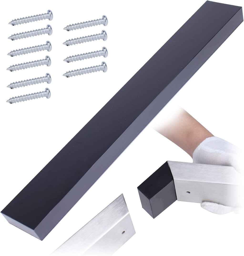 Handrail Connector 400mm Internal Spline POM Rectangular Stainless Steel Aluminum Black Q791331