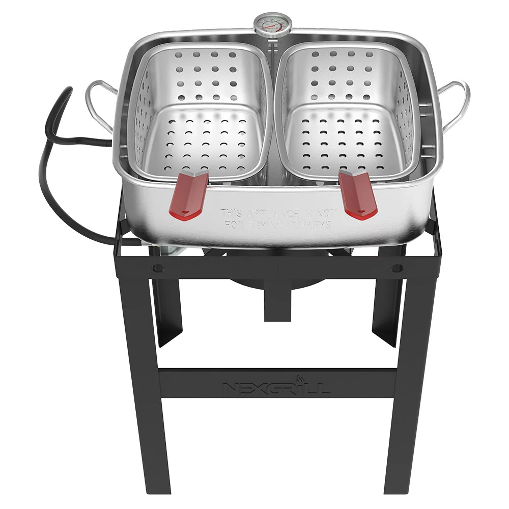 18 Qt Aluminum Fish Fryer with Double Basket U99783