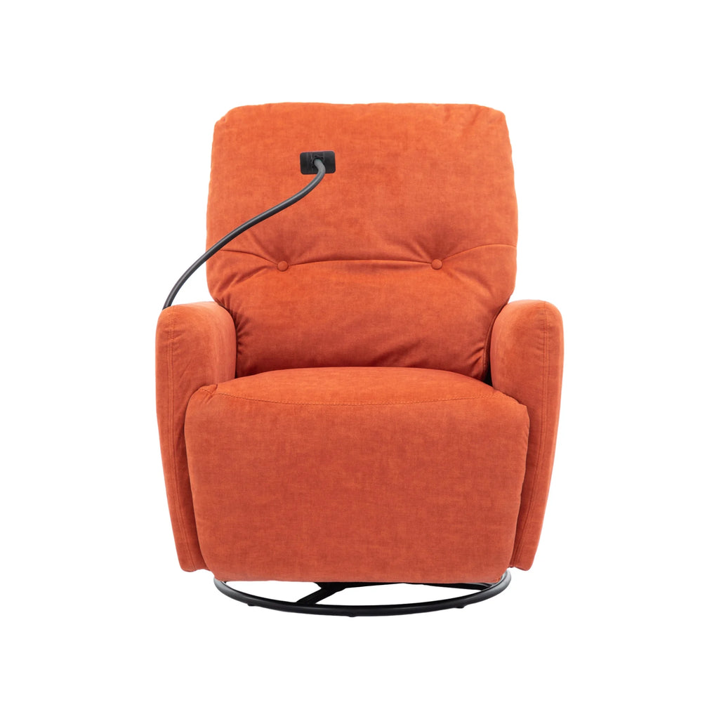 Orange 270 Degree Swivel Electric Recliner Sofa Q932661