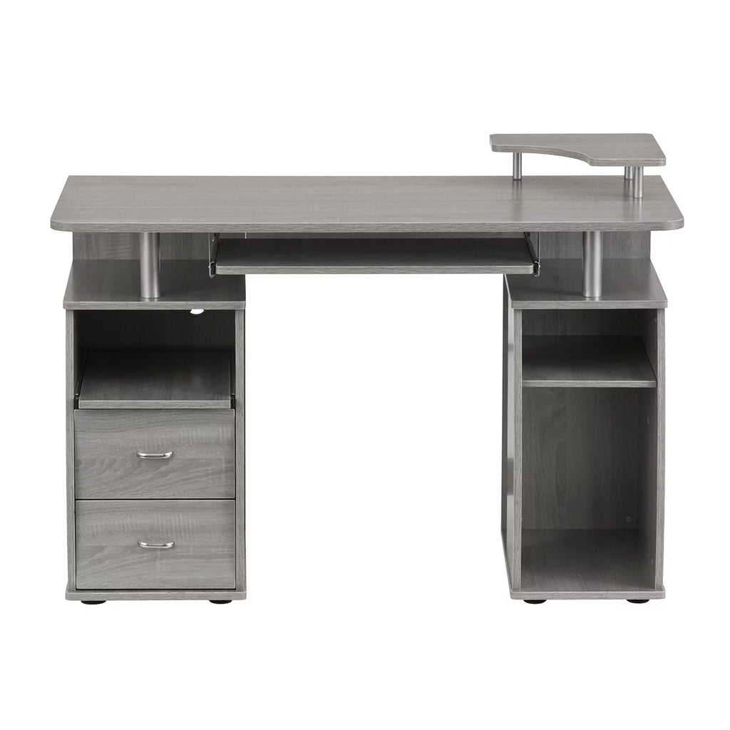 Grey Computer Workstation Desk with Storage F77456