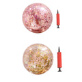 2pcs Glitter Sequin Beach Balls Round Transparent PVC Inflatable Ball Toys with Pumps V60783