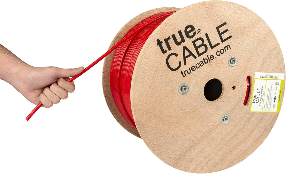 1000ft Red 23AWG 4 Pair Solid Bare Copper Bulk Ethernet Cable D628088
