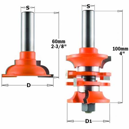 1-57/64x22 Router Rail & Stile Bit Set M311628