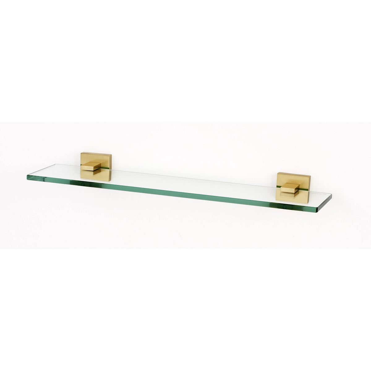 Satin Brass Glass Shelf with Brackets U7555