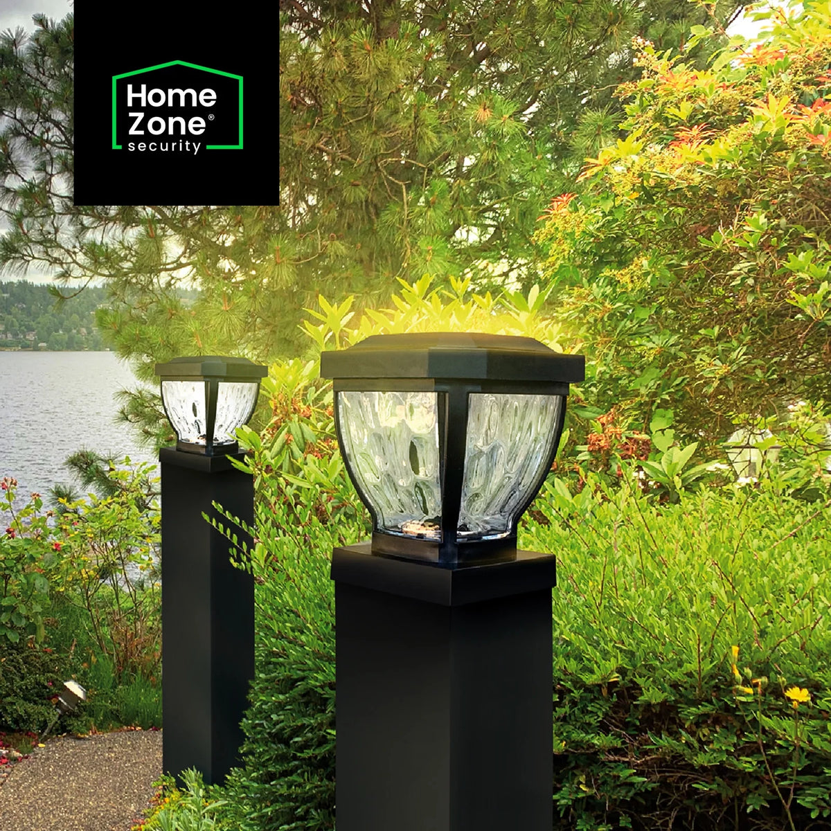 Black Solar LED Post Cap Lights, 2 Pack W840655