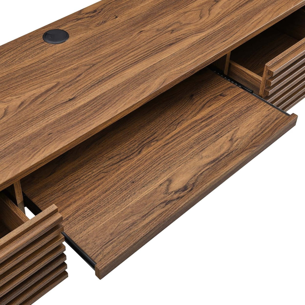 Wall Mount Wood Office Desk in Walnut Q70635