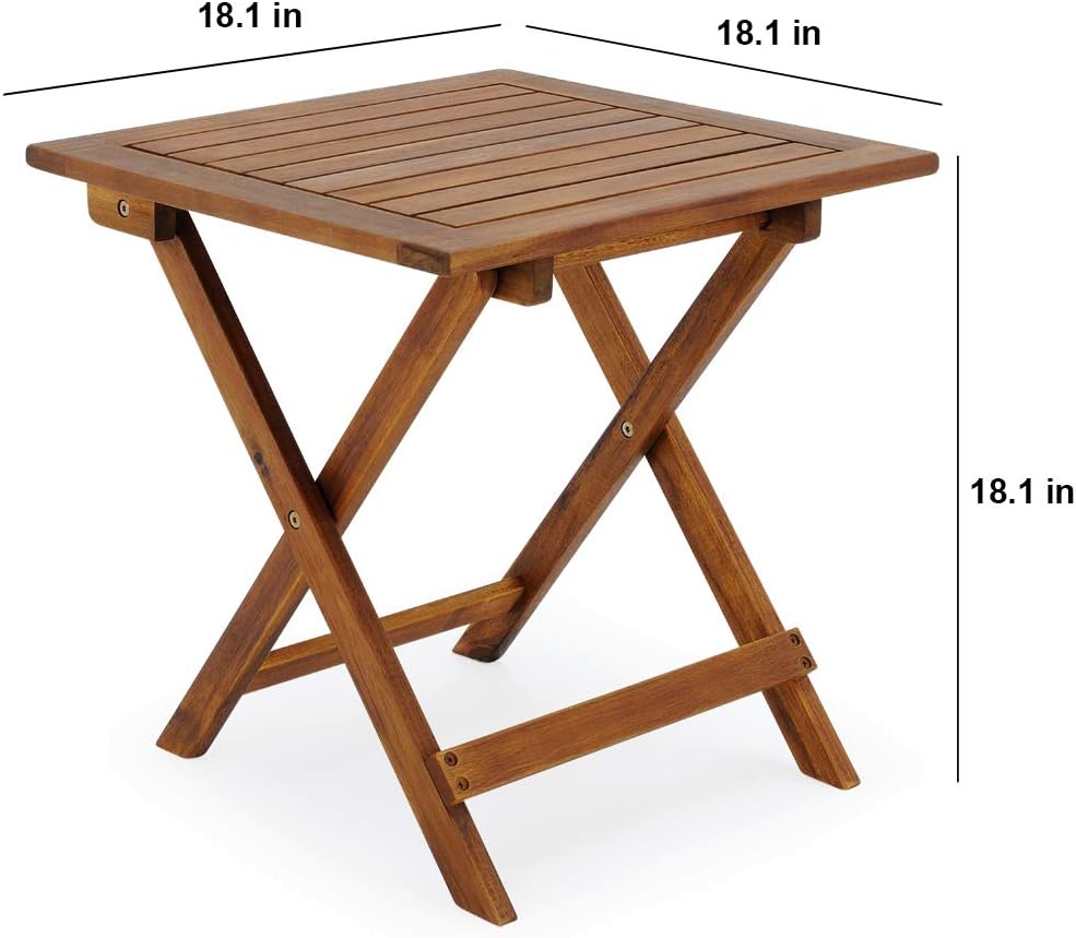 27x27 Inch Acacia Wood Folding Side Table Z2275