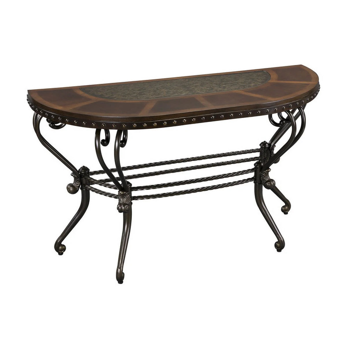 Metal Console Table in Dark Cherry I68804