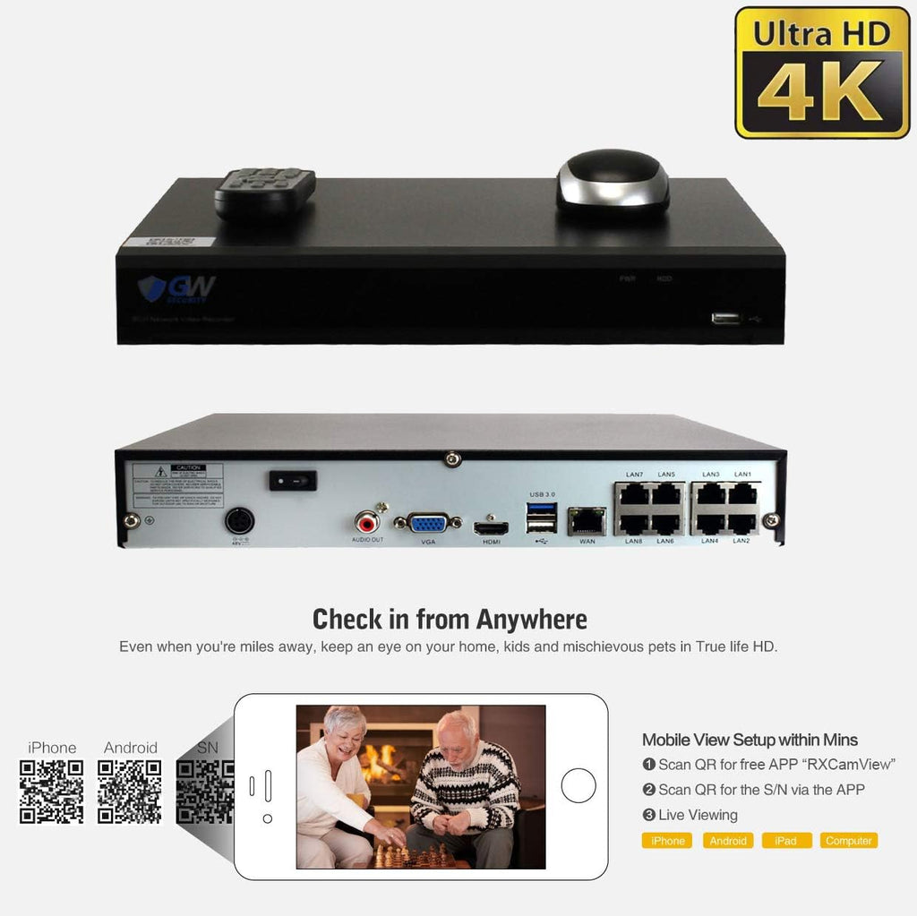 4K 8MP PoE Security Camera System with 5X Optical Zoom H421385