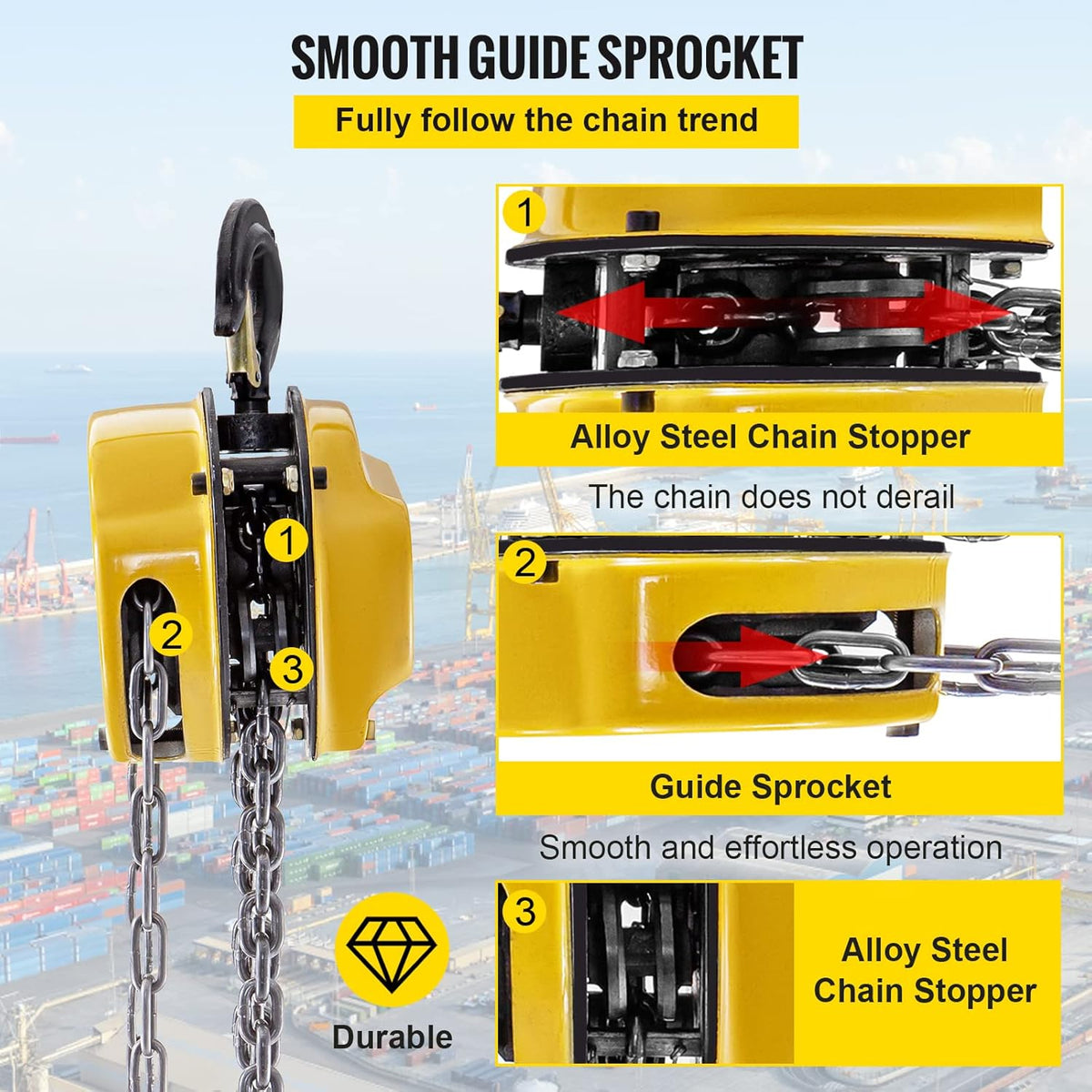 Yellow Pack of 2 Manual Chain Hoist V281