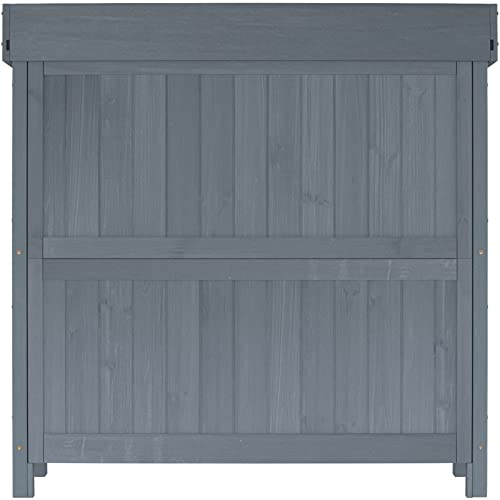 Natural Wooden Storage Cabinet with Potting Bench Q8949