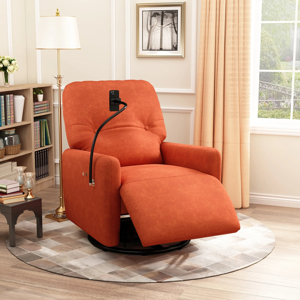 Orange 270 Degree Swivel Electric Recliner Sofa Q932661