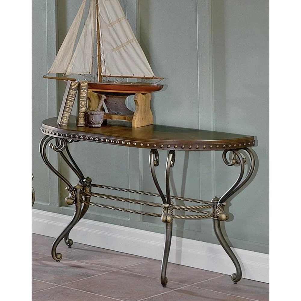 Metal Console Table in Dark Cherry I68804