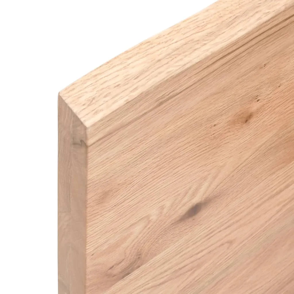 Solid Oak Wood Table Light Brown Live Edge K29534