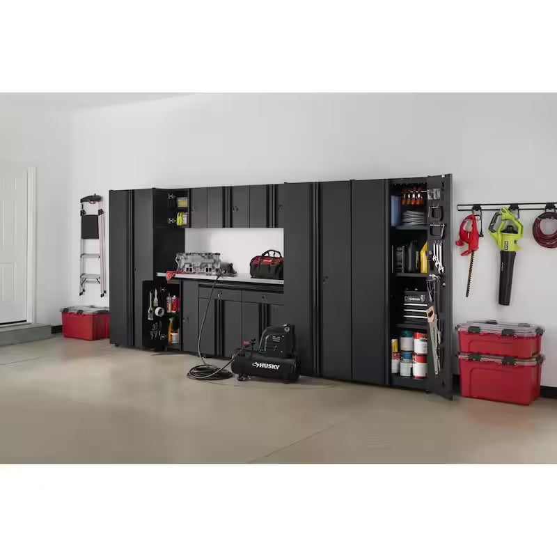 10-Piece Welded Steel Garage Storage System in Black E8608