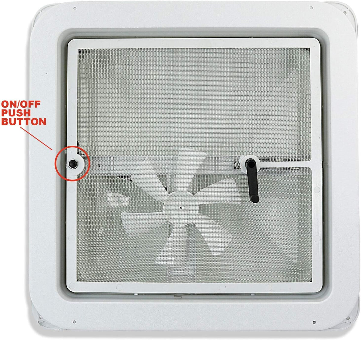 White 12V RV Roof Vent Fan with 6 Blades O55206
