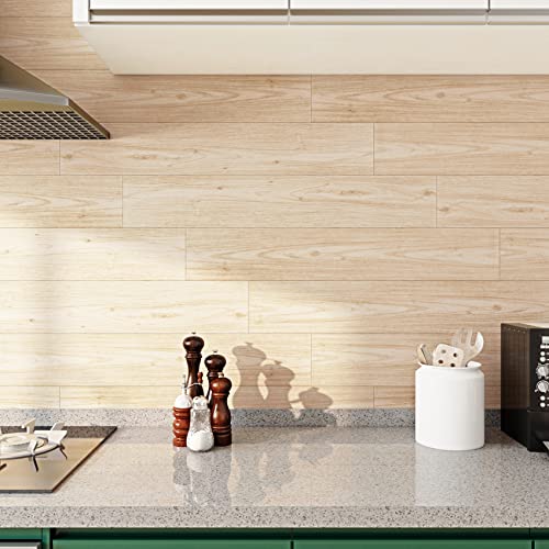 6"x36" 15 Sheets Peel and Stick Waterproof Wood Vinyl Floor Tile E432693