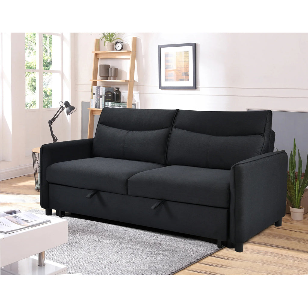 Black Convertible Sleeper Sofa Bed K52589