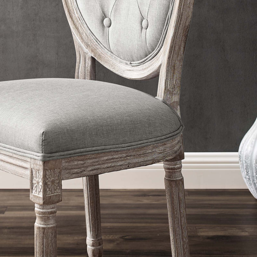Light Grey Fabric Wood Dining Chair U27120