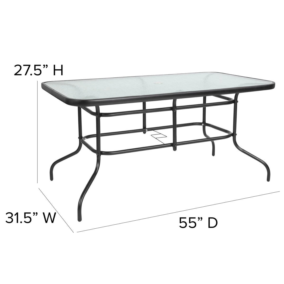 7 Piece Outdoor Patio Dining Set with 6 Brown Stack Chairs Y76755