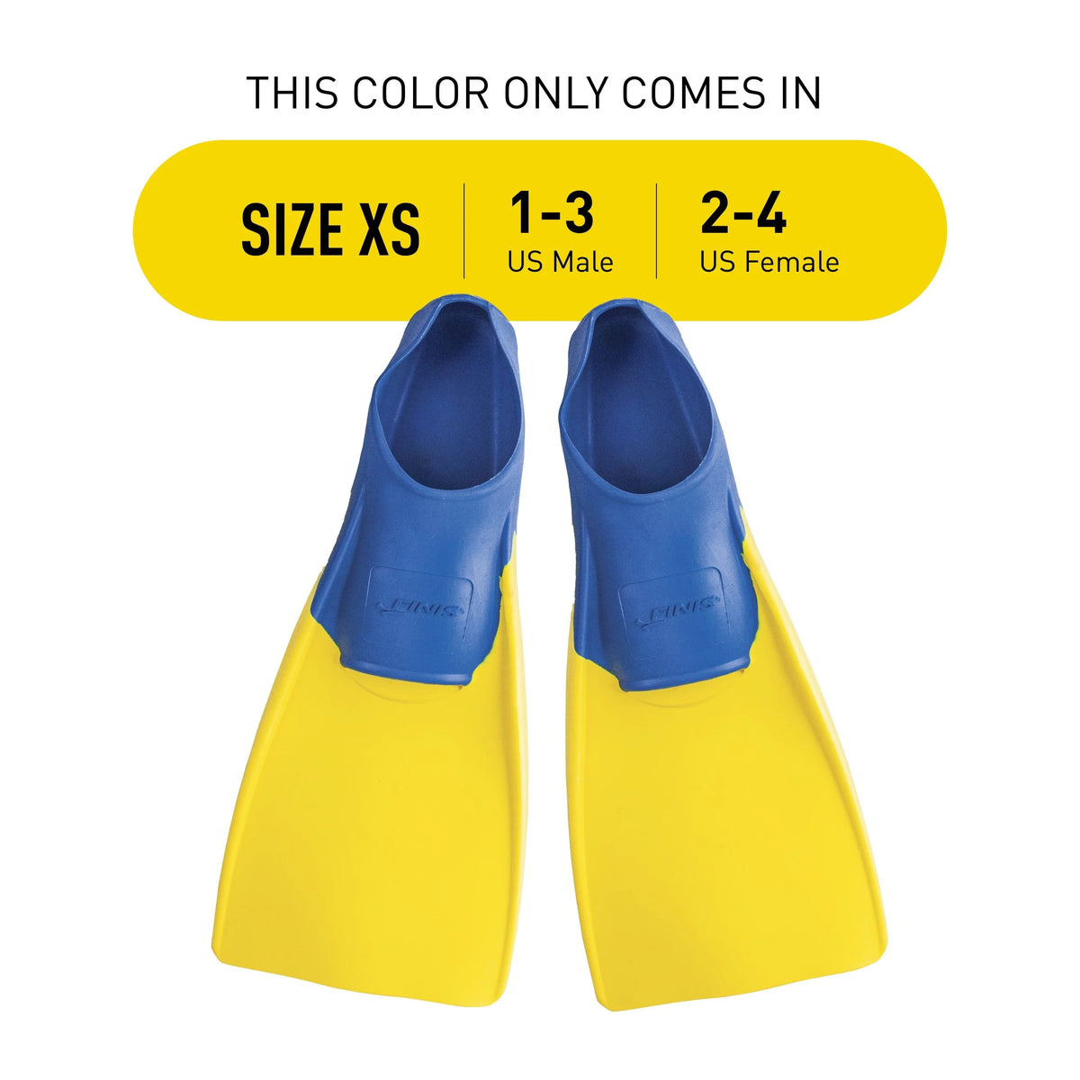 Swimming Fins for Men, Women, and Kids, Adult XS, Blue/Yellow P929667