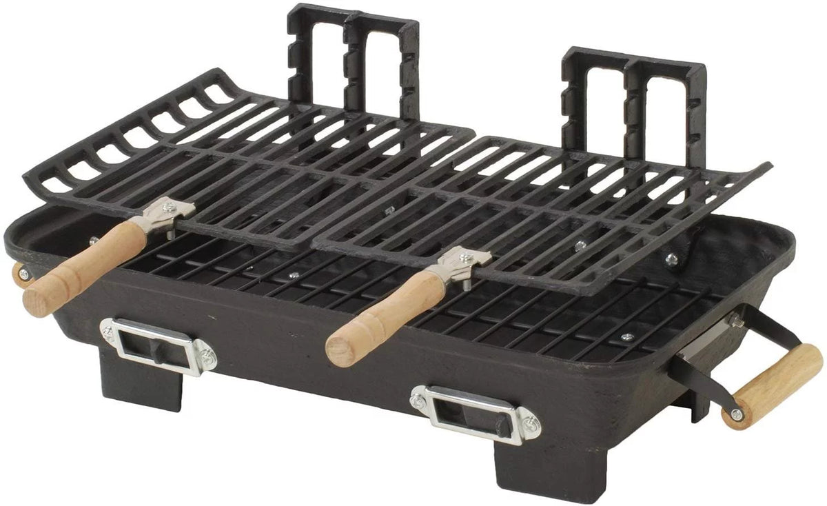 Cast Iron Hibachi Charcoal Grill, 10 by 18-Inch G250737