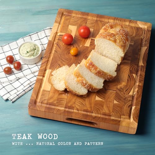 XL Acacia End Grain Wood Cutting Board (20x15x1.5in) T26766