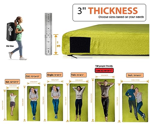 3 Inch Memory Foam Camping Mattress Sleeping Pad W4345