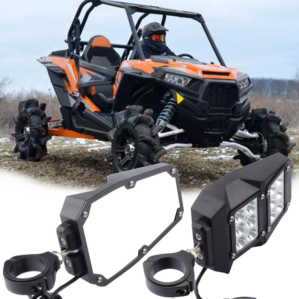 UTV Side Rear View Mirrors With LED Lamp for 1.75 - 2 Diameter Round Tube Roll Cages A4478