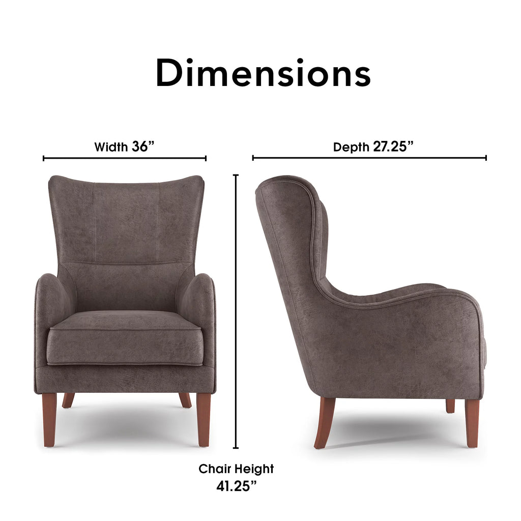 Wingback Chair Espresso Brown D499182