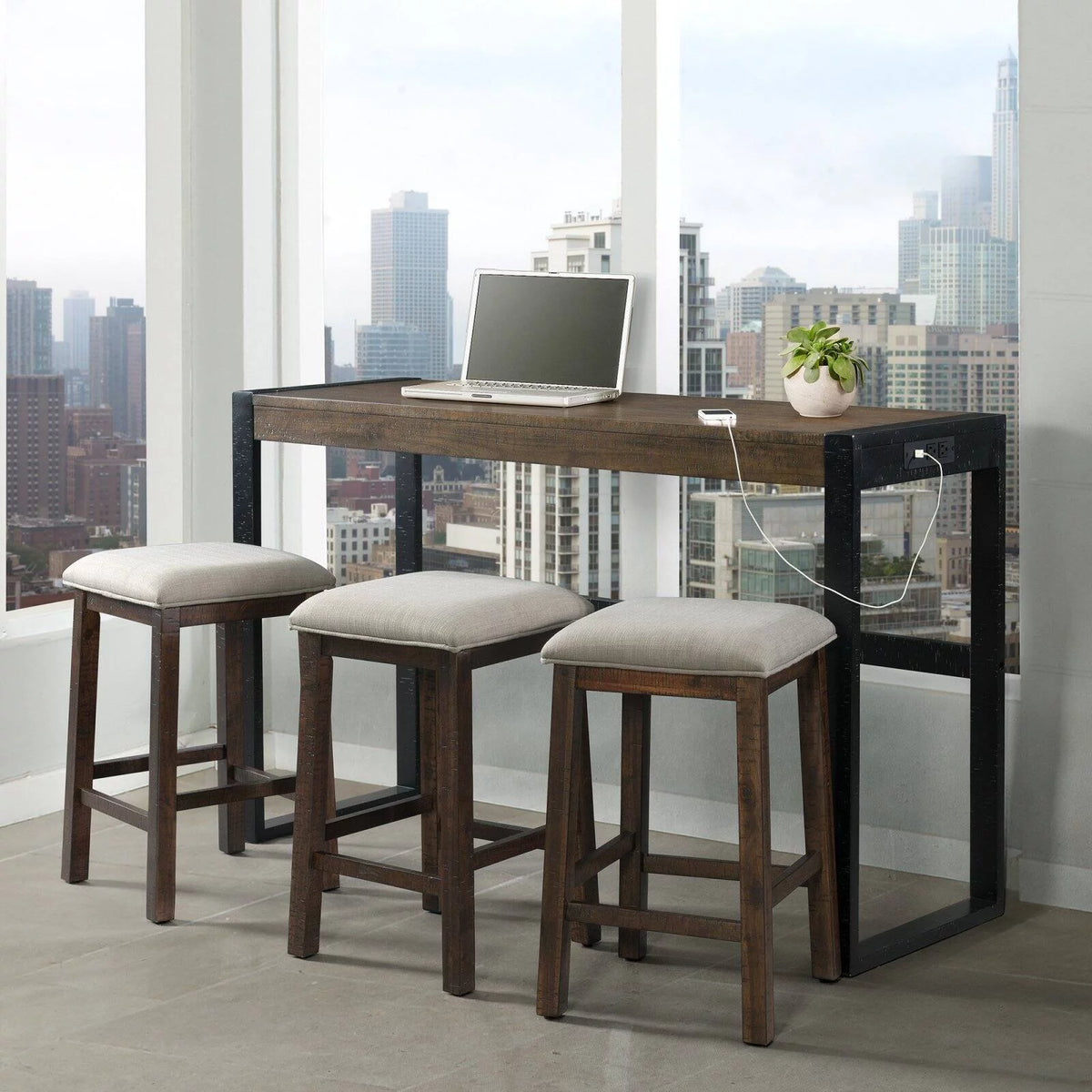 Walnut Bar Table Set I9068