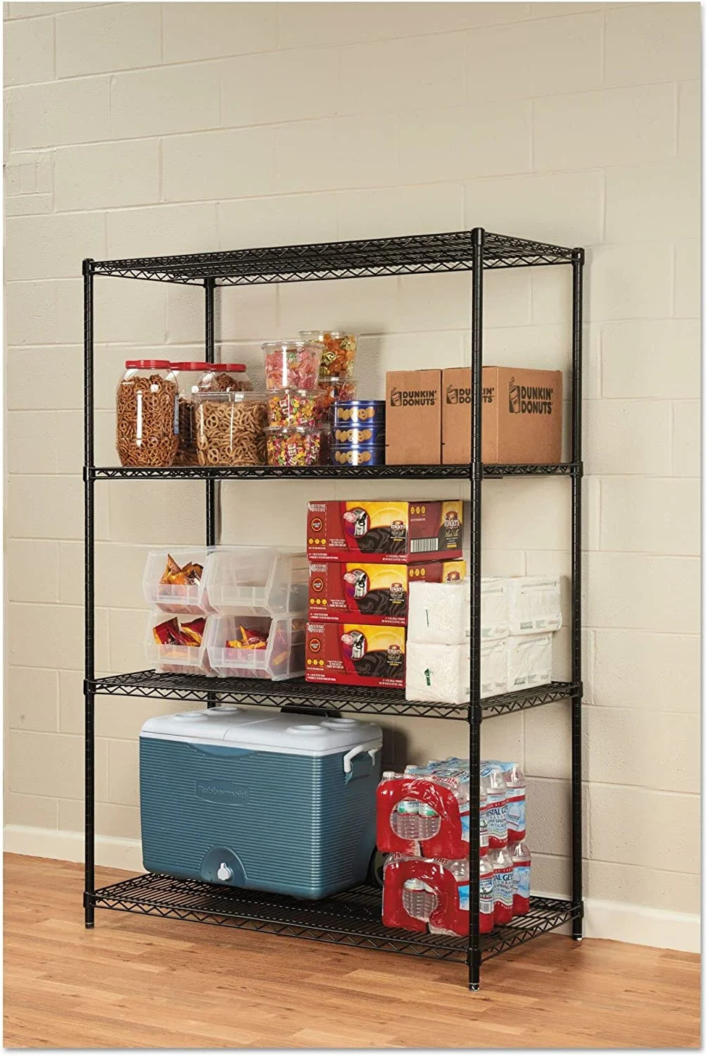 4 Shelf Wire Shelving Unit, 36" L x 14" W x 54" H T373