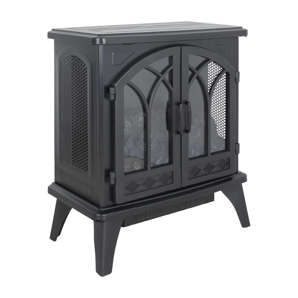 23.7" 1500W Electric Fireplace Heater with 3D Flame Effect Q1208