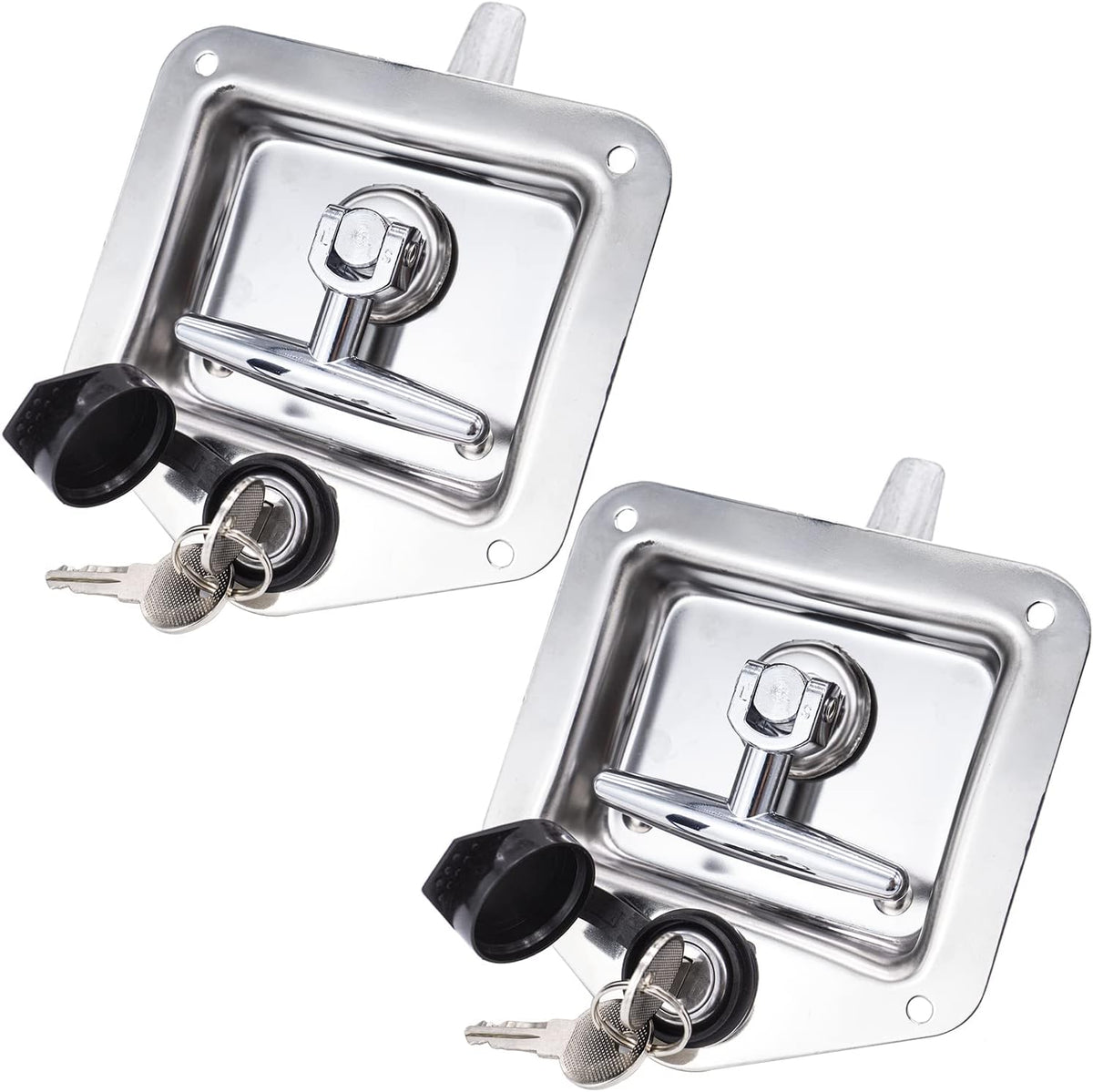4 Pack Stainless-Steel T Handle Lock with Gasket and Keys D43385