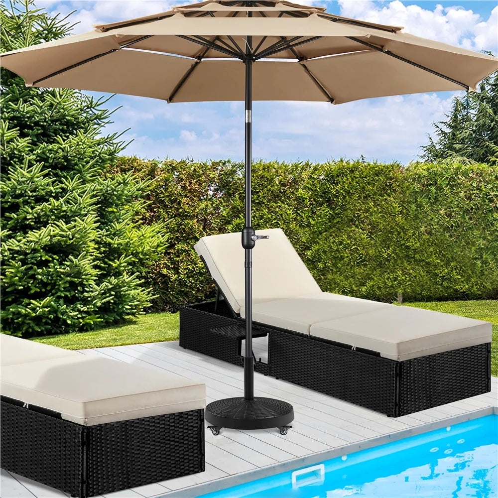 Black Umbrella Base Stand with Wheels Q428897
