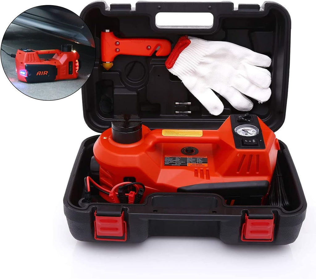 5 Ton Electric Hydraulic Car Jack Kit with Integrated Tire Pump U536
