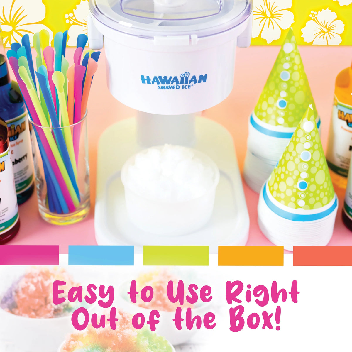 Multicolor Snow Cone Machine Package with Syrup and Accessories J459813