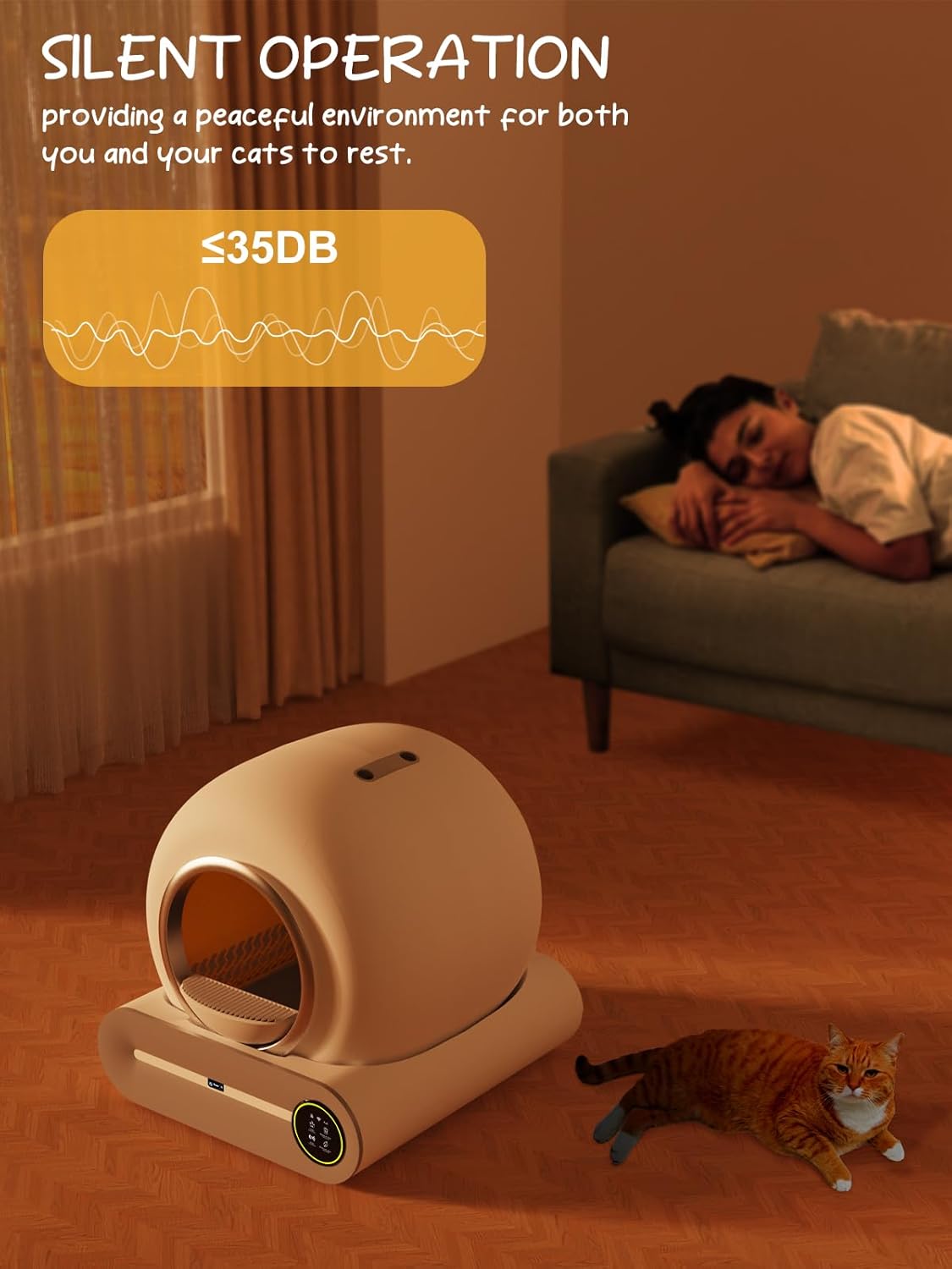 White Smart Self-Cleaning Litter Box 65L+9L Capacity E31531