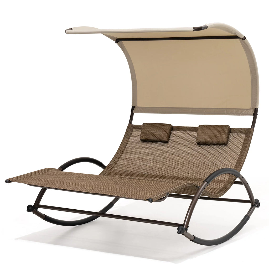 Brown Outdoor Double Chaise Lounge D91733