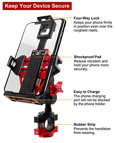 Metal Phone Mount for Motorcycle Handlebars with Camera Mount M60903