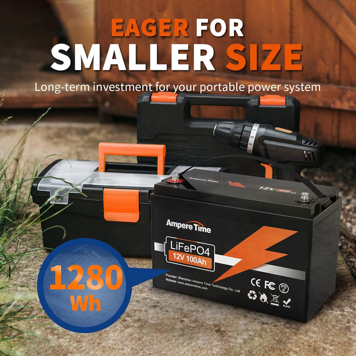12V 100Ah LiFePO4 Battery with 20A Charger S4008