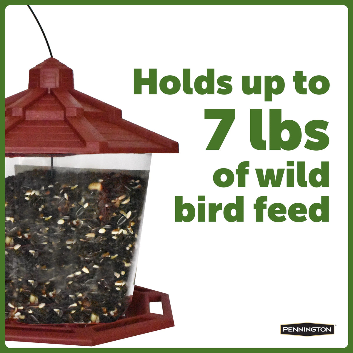 Red Recycled Plastic Wild Bird Hopper Feeder, 7 lb. Capacity, 2 Pack R997