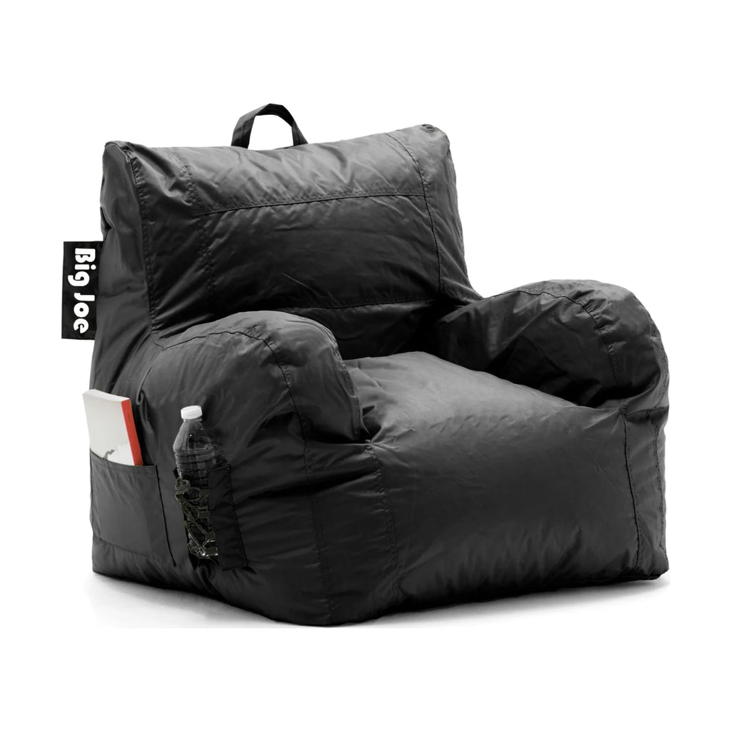Black Durable Polyester Nylon Blend Bean Bag Chair with Drink Holder and Pocket, 3 feet F902062