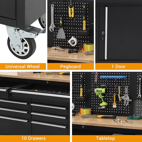 61inch Rolling Tool Chest with 10 Drawers U4039